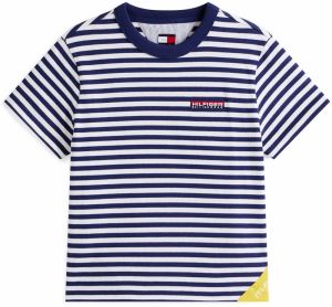 TOMMY HILFIGER Tričko  tmavomodrá / žltá / biela
