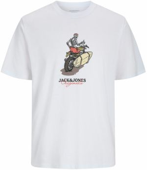 Jack & Jones Plus Tričko 'JORSkull Coast'  piesková / olivová / svetločervená / biela