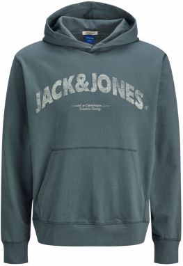 Jack & Jones Plus Mikina 'JORAlmeria'  modrozelená / pastelovo zelená