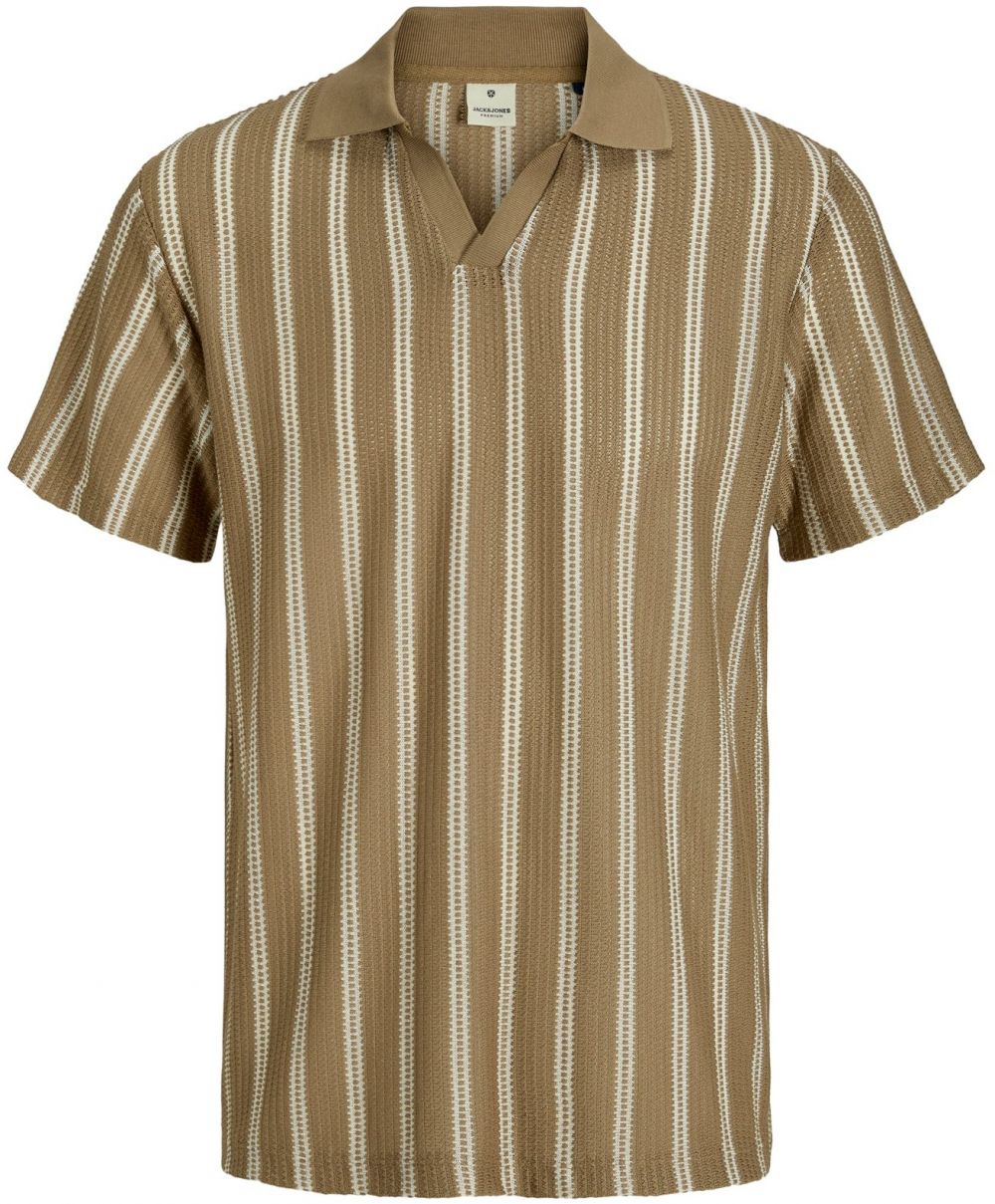Jack & Jones Plus Tričko 'JPRBLuharry'  farba ťavej srsti / biela