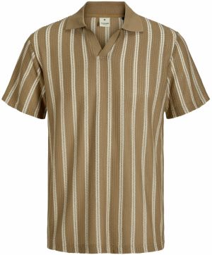 Jack & Jones Plus Tričko 'JPRBLuharry'  farba ťavej srsti / biela