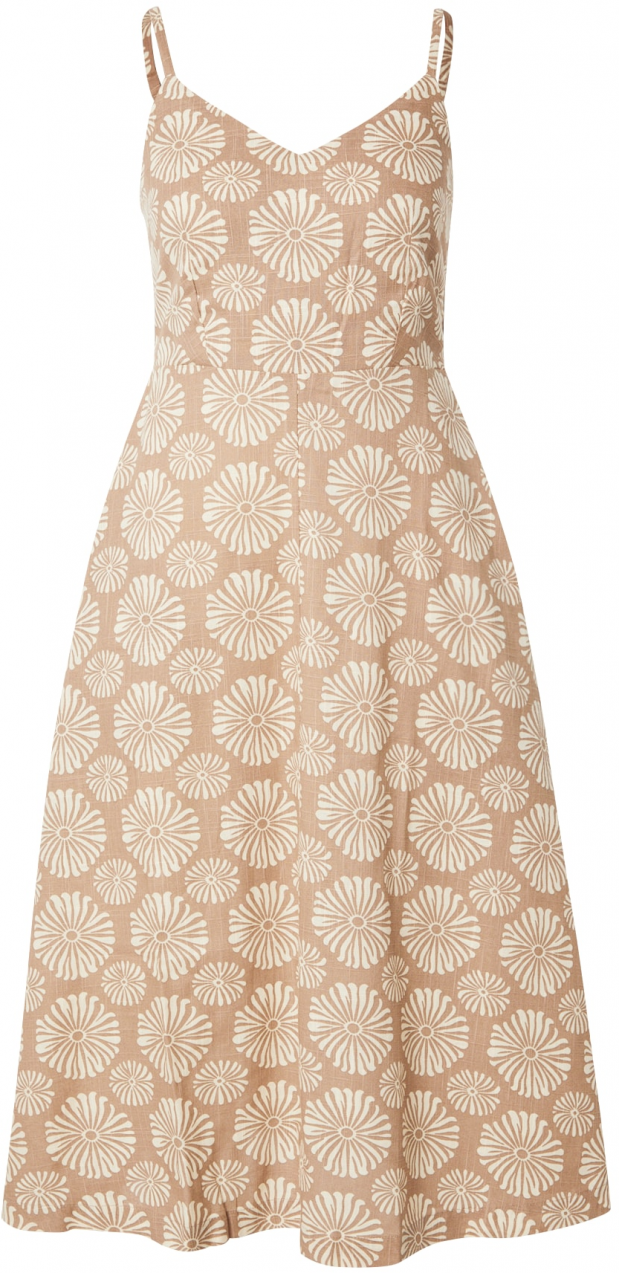 ROXY Letné šaty 'Island Glow'  svetlohnedá / biela