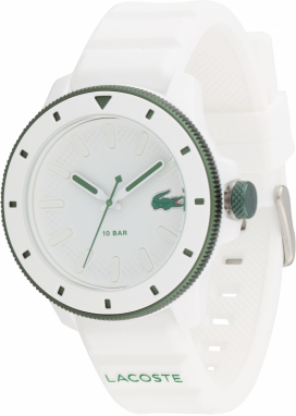 LACOSTE Analógové hodinky  tmavozelená / biela