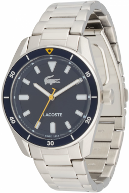 LACOSTE Analógové hodinky 'BOSTON'  námornícka modrá / zlatá žltá / strieborná