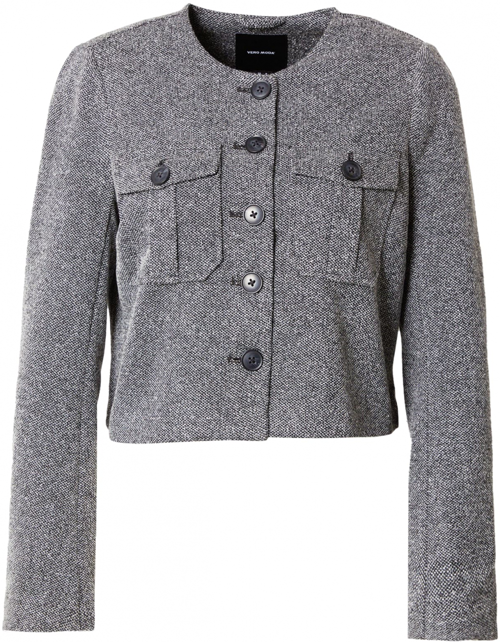 VERO MODA Blejzer 'KARLY'  grafitová / čierna melírovaná