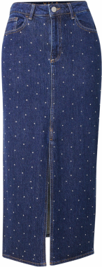 VILA Sukňa 'Jaf'  modrá denim / strieborná