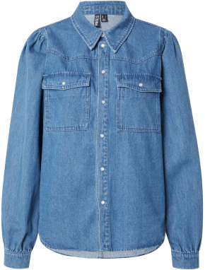 PIECES Blúzka 'PAULA'  modrá denim