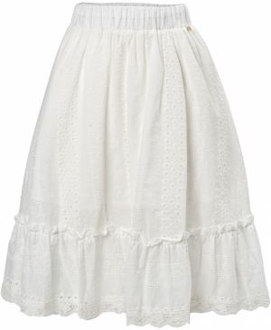 Influencer Sukňa 'Broderie'  zelená / biela