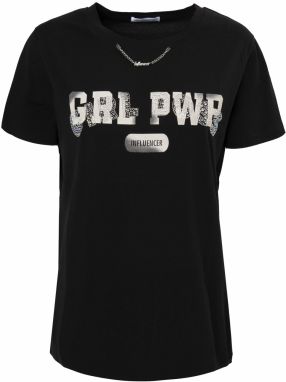 Influencer Tričko 'Girl Power'  zlatá žltá / čierna