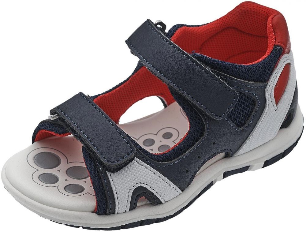 Chicco Otvorená obuv 'Flat'  tmavomodrá / svetlosivá / červená