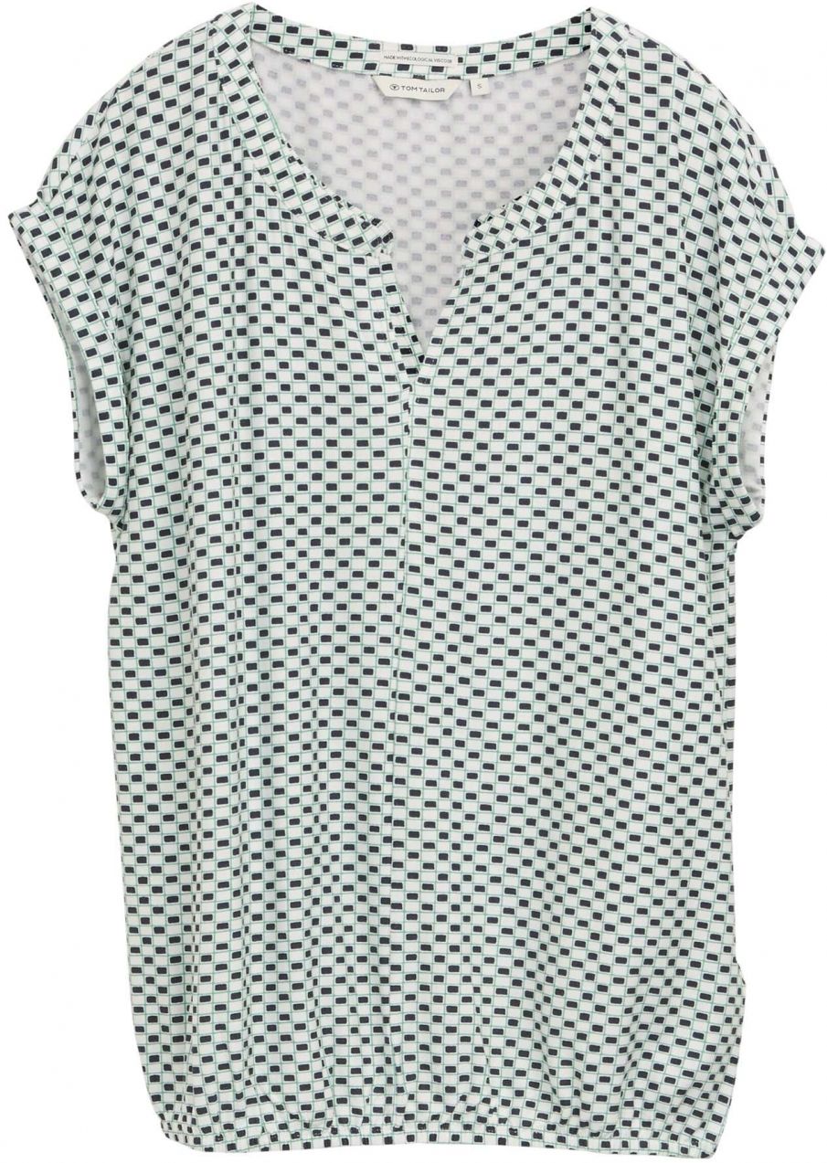 TOM TAILOR Tričko  zelená / čierna / biela