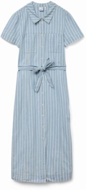 VERO MODA Košeľové šaty 'VMVIO'  modrá denim / biela