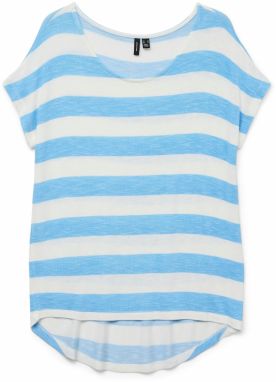 VERO MODA Tričko  modrá melírovaná / biela melírovaná