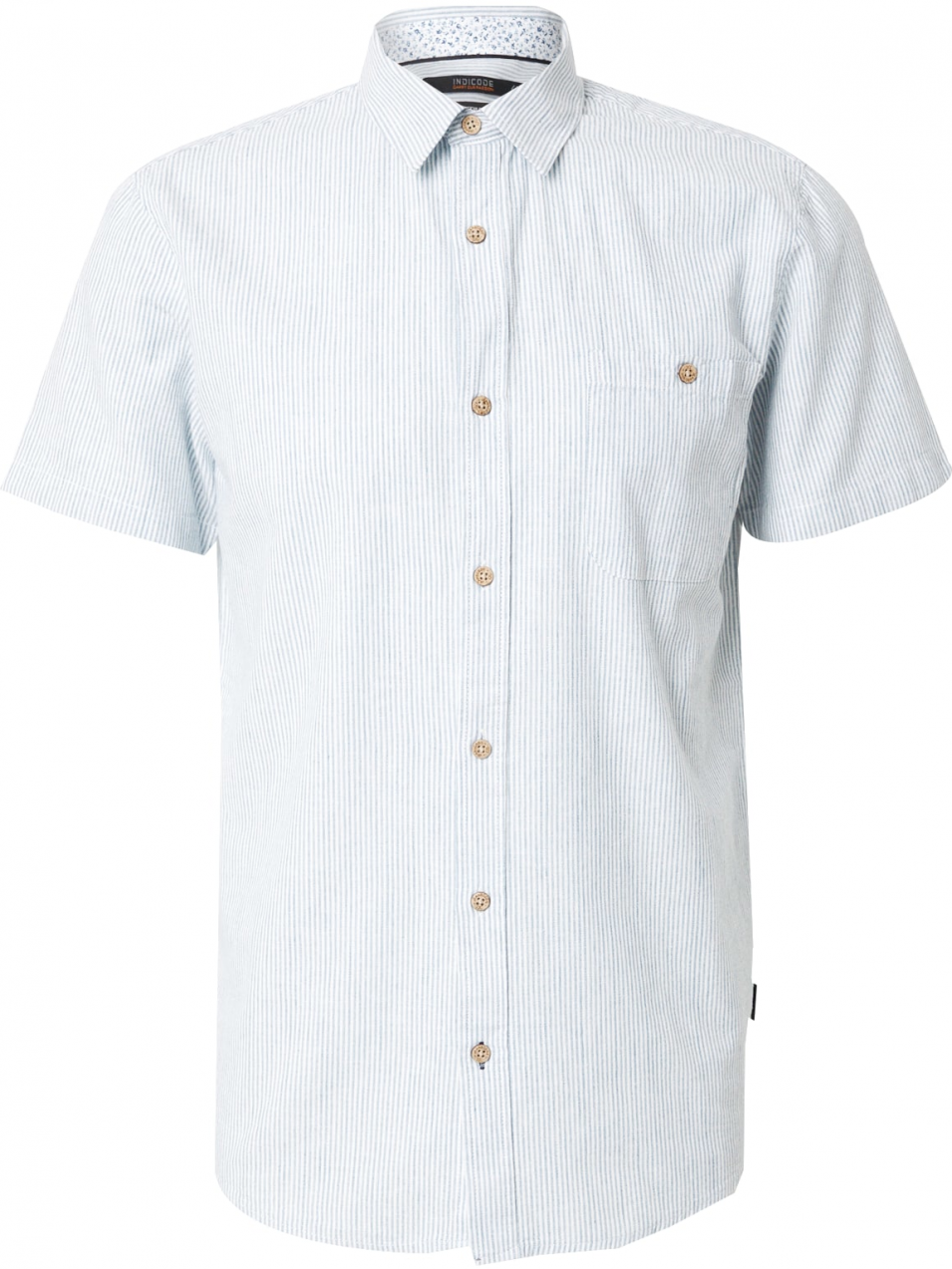 INDICODE JEANS Košeľa 'INCarzos'  svetlomodrá / biela