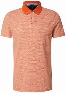 INDICODE JEANS Tričko 'Mauricus'  tmavooranžová / šedobiela