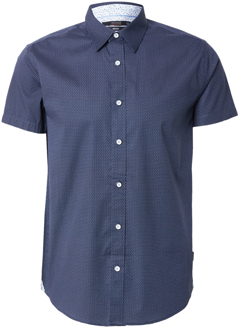 INDICODE JEANS Košeľa 'Gentor'  tmavomodrá / biela