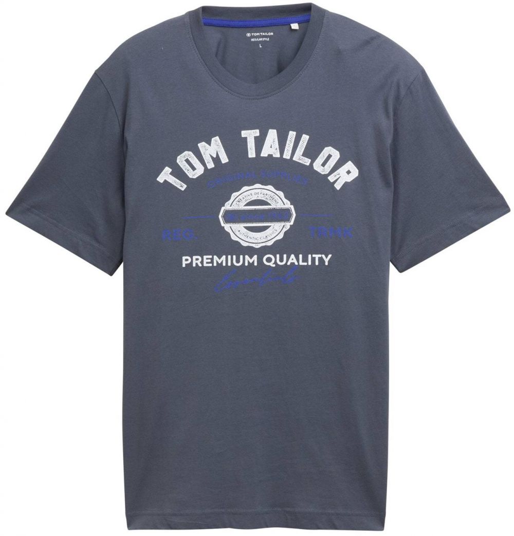 TOM TAILOR Tričko  modrá / grafitová / biela