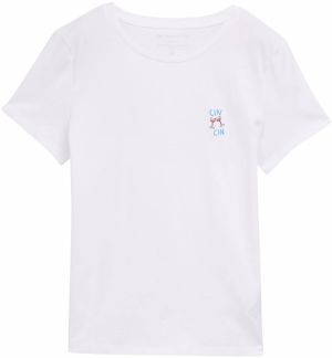 TOM TAILOR DENIM Tričko  azúrová / červená / čierna / biela