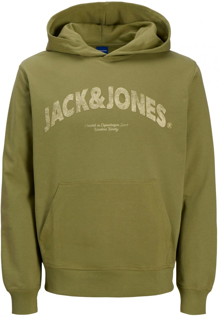 Jack & Jones Plus Mikina 'JORAlmeria'  olivová / pastelovo zelená