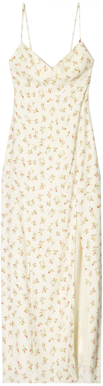 Bershka Letné šaty  krémová / svetlozelená / grenadínová