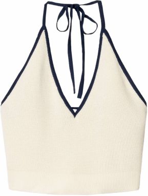 Bershka Top  nebielená / čierna
