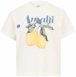 Gap Petite Tričko 'LEMONS'  zafírová / žltá / jedľová / šedobiela