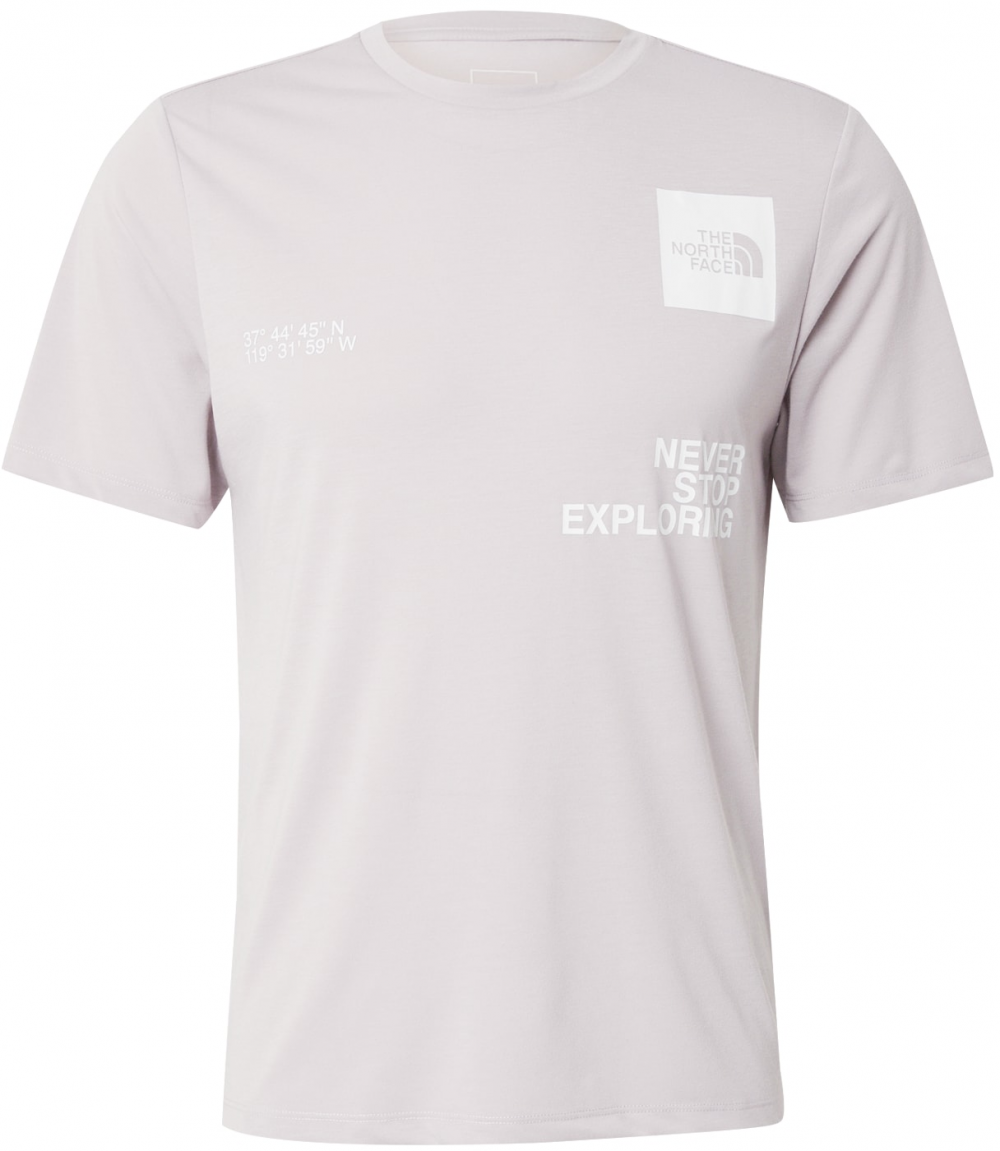 THE NORTH FACE Funkčné tričko 'MOUNTAIN FOUNDATION COORDINATES'  svetlosivá / biela