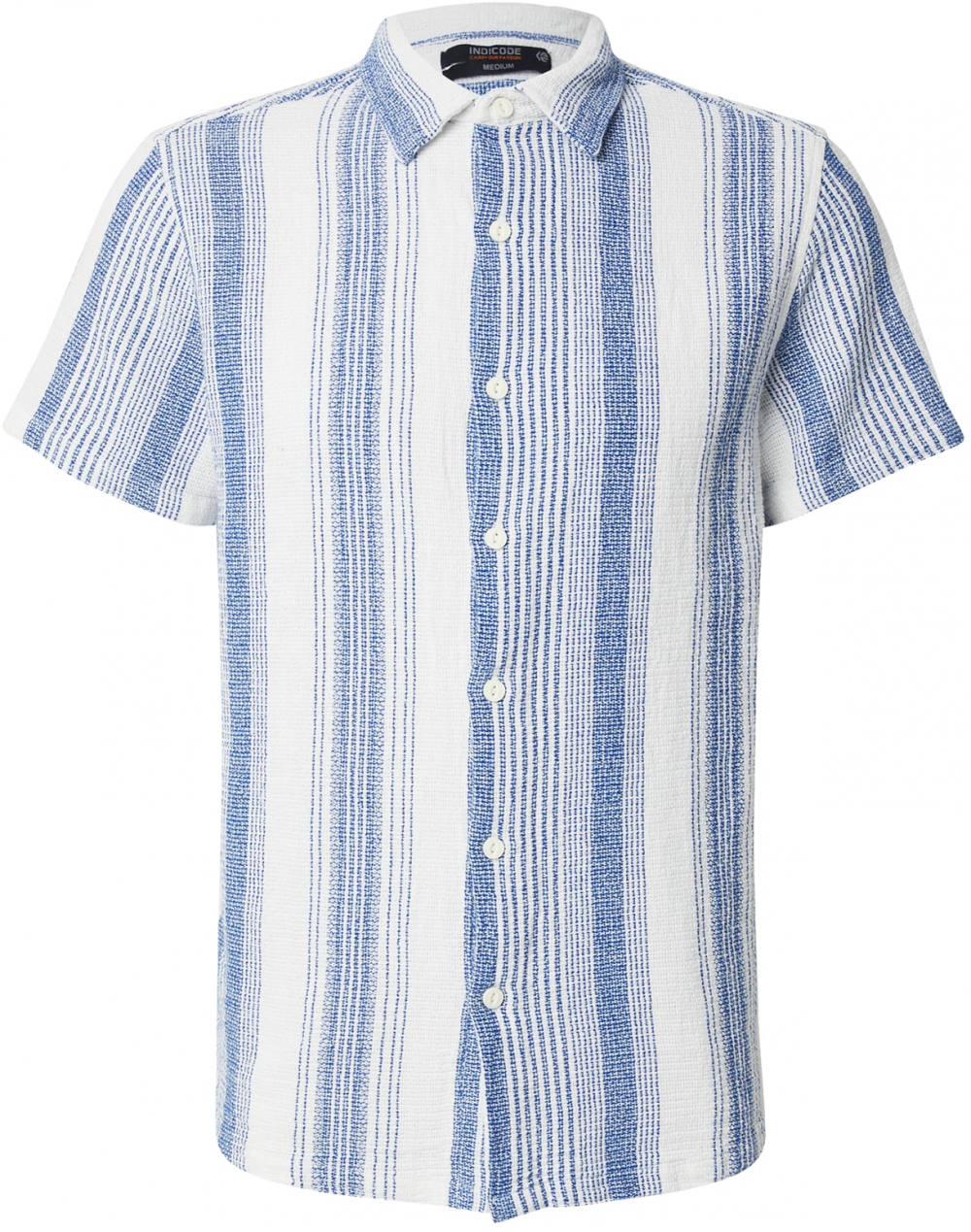 INDICODE JEANS Košeľa 'Rafko'  modrá / biela