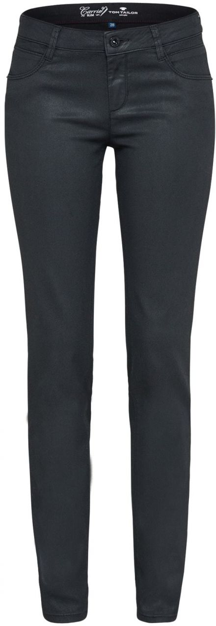 TOM TAILOR Džínsy 'slim Carrie with coating'  čierna
