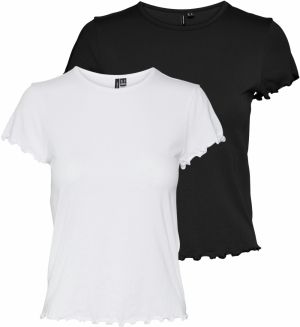 VERO MODA Tričko 'VMBarbara'  čierna / šedobiela