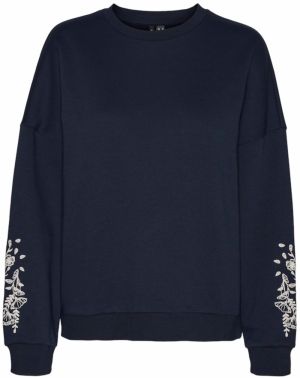 VERO MODA Mikina 'Karol'  námornícka modrá / biela