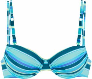 s.Oliver Bikinový top  tyrkysová / azúrová / petrolejová / biela