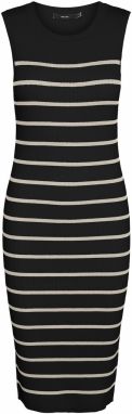 VERO MODA Pletené šaty 'Gizelle'  čierna / biela