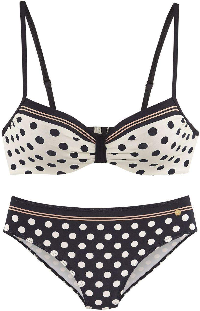 LASCANA Bikiny  tmavožltá / čierna / biela