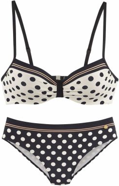 LASCANA Bikiny  tmavožltá / čierna / biela