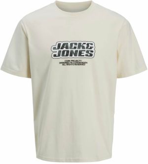 Jack & Jones Plus Tričko 'JCOLido'  svetložltá / čierna / biela