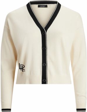 Lauren Ralph Lauren Plus Kardigán  krémová / čierna