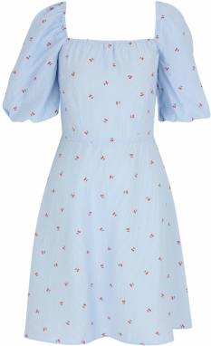 Vero Moda Tall Letné šaty 'VMODETTE'  svetlomodrá / jedľová / tmavočervená / biela