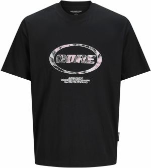 Jack & Jones Plus Tričko 'JCOLido'  rosé / čierna / biela