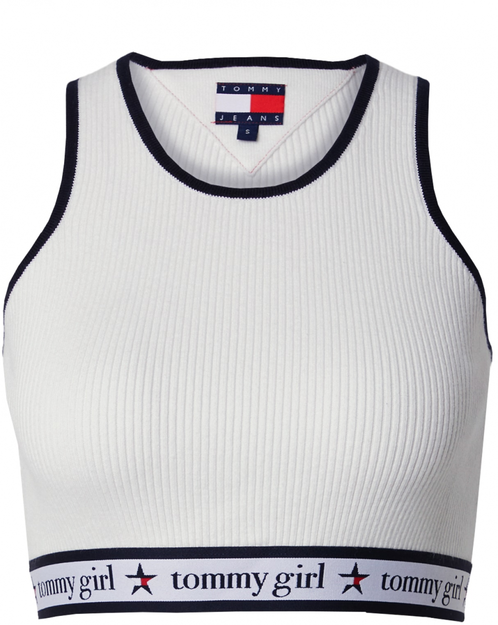 Tommy Jeans Vyšívaný top  námornícka modrá / červená / biela