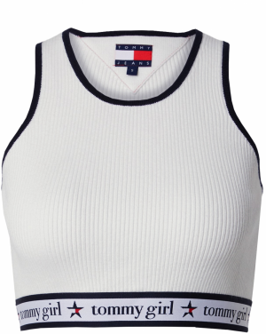 Tommy Jeans Vyšívaný top  námornícka modrá / červená / biela