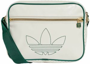 ADIDAS ORIGINALS Taška cez rameno 'Airliner'  tmavozelená / biela