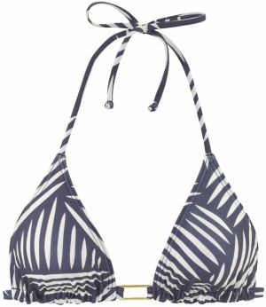 LASCANA Bikinový top  námornícka modrá / biela