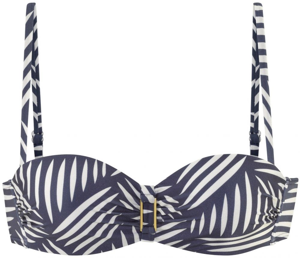 LASCANA Bikinový top  námornícka modrá / biela