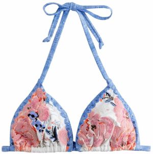 Next Bikinový top  krémová / modrá / staroružová