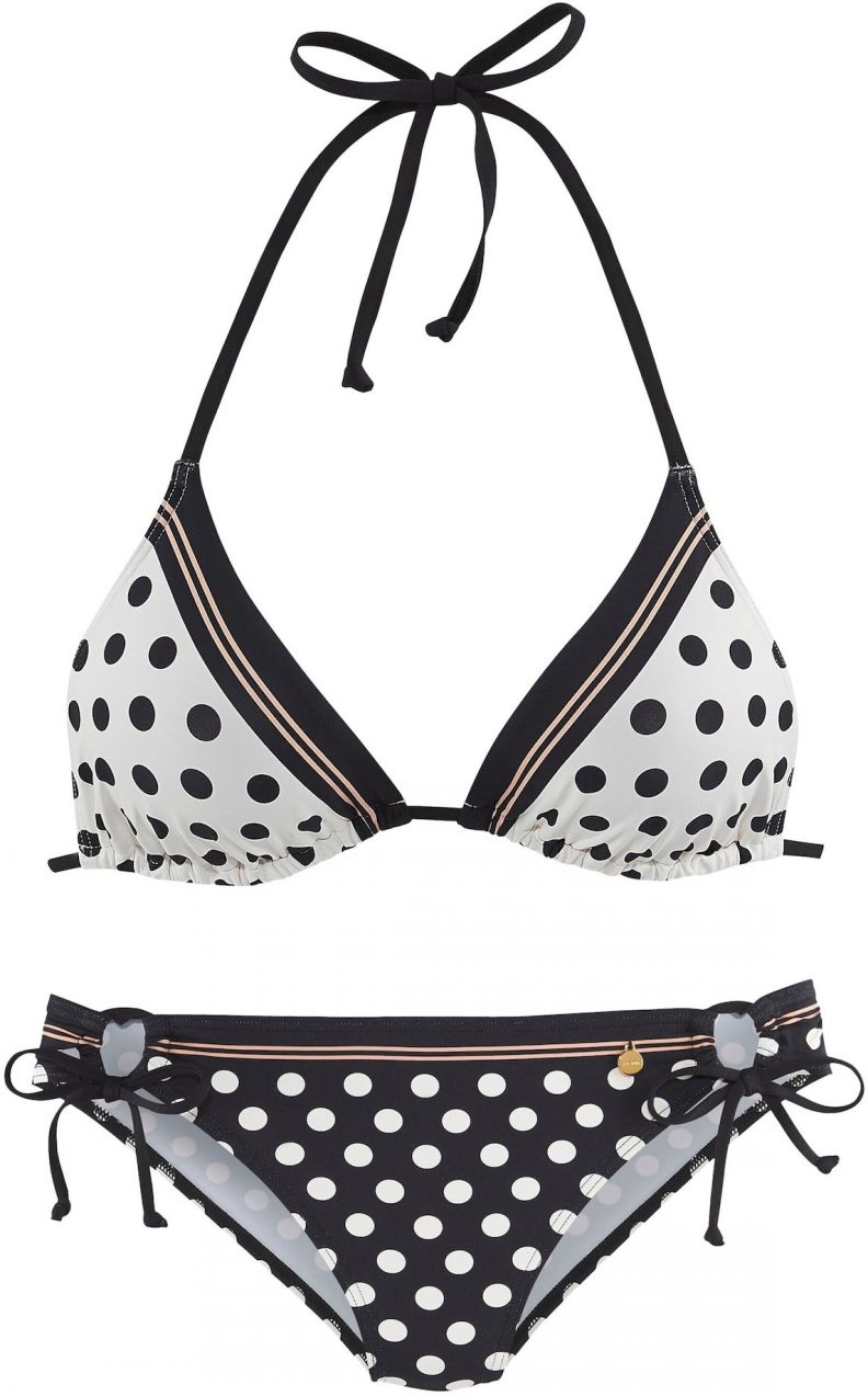 LASCANA Bikiny  telová / čierna / biela
