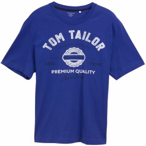 TOM TAILOR Men + Tričko  enciánová / čierna / biela