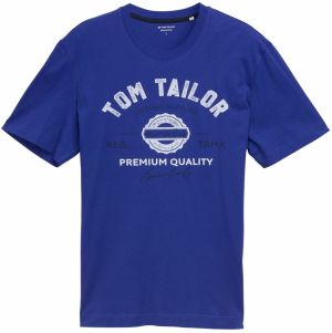 TOM TAILOR Tričko  tmavomodrá / čierna / biela