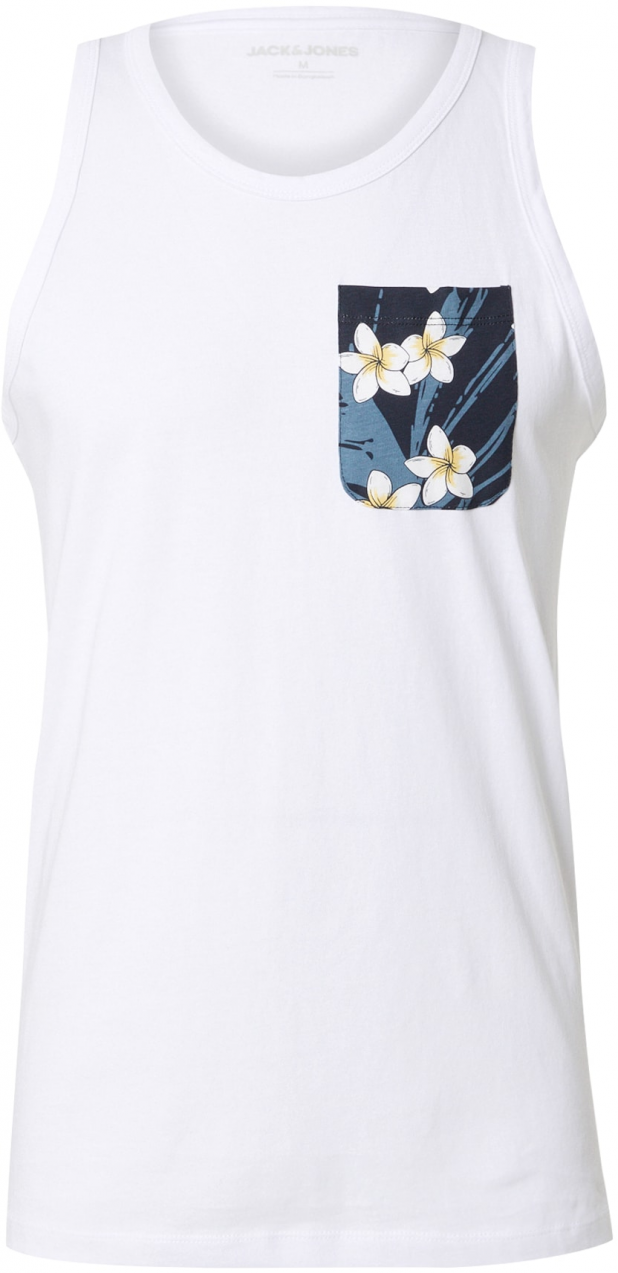 JACK & JONES Tričko 'JJHAWAII'  námornícka modrá / zafírová / medová / biela