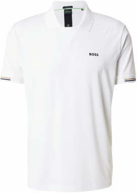 BOSS Funkčné tričko 'Palle'  tmavobéžová / čierna / biela